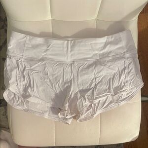 White Lululemon Speed Up Low-Rise Lined Shorts 2.5”